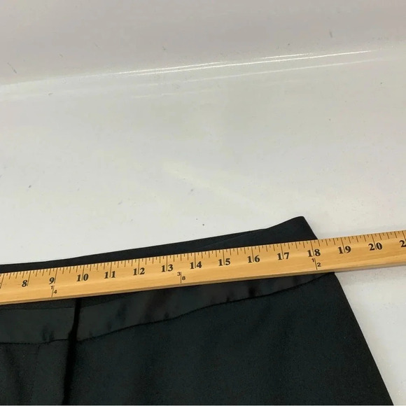 Talbots Trouser Pants Woman 14 P Black Straight Wide Leg Front Zip Classic Work - Picture 8 of 13